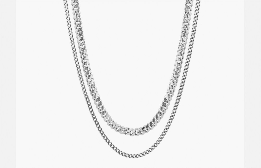 Oliver Cabell Cuban Chain Set Férfi Titán | HU650-19