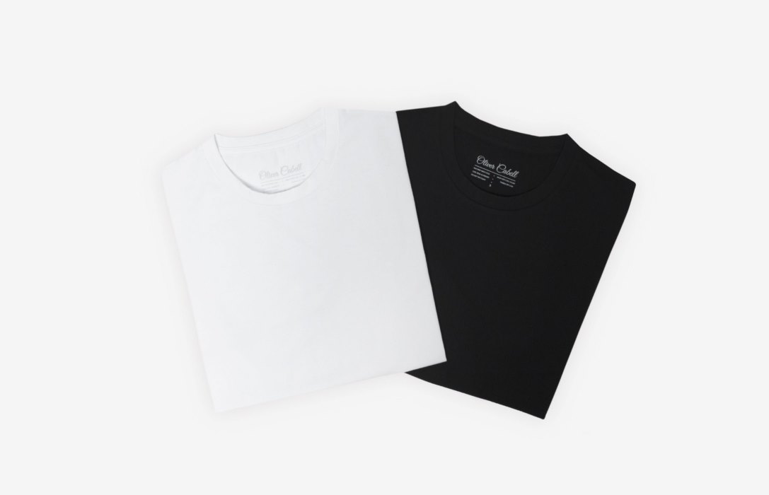 Oliver Cabell Curved Hem Tee Férfi Fehér | HU101-78