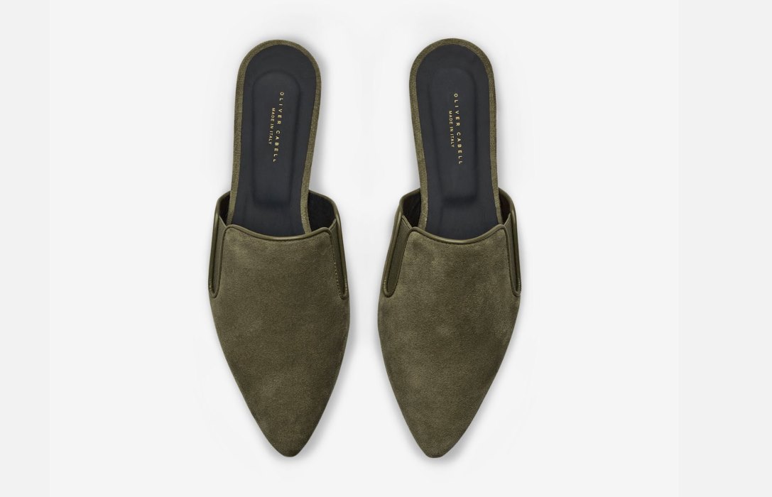 Oliver Cabell Dream Mule Flats Női Olivazöld | HU720-71