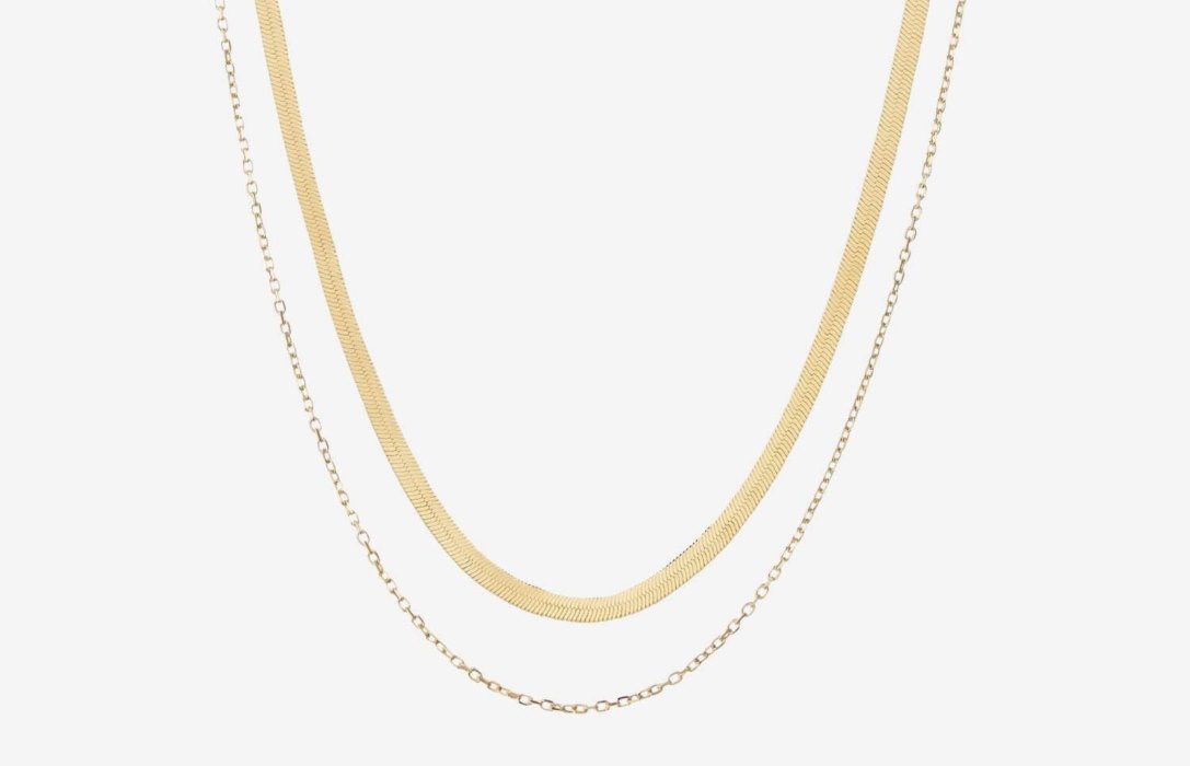 Oliver Cabell Herringbone + Chain Set Női Arany | HU993-53