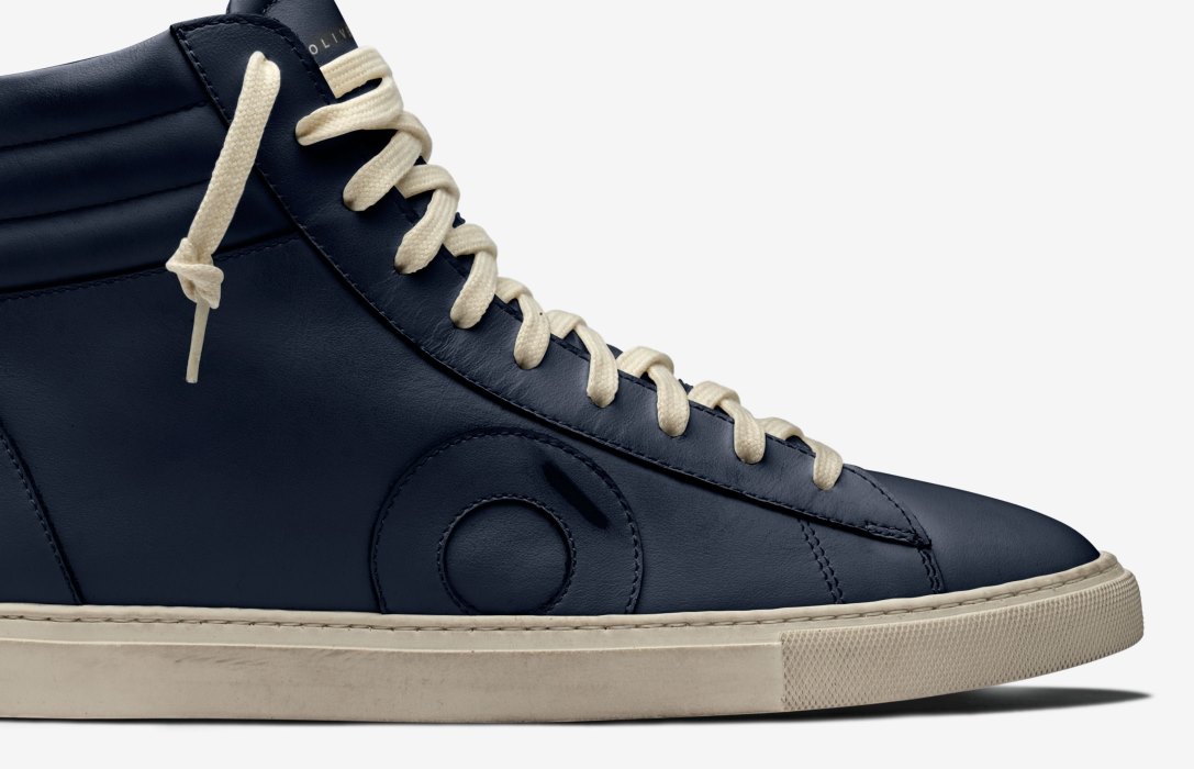 Oliver Cabell Jabbar High High Top Sneakers Férfi Sötétkék | HU454-84