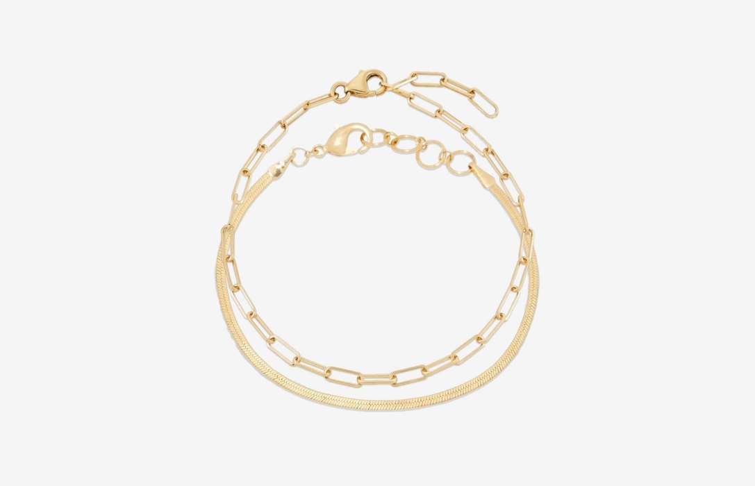 Oliver Cabell Link + Herringbone Bracelet Set Női Arany | HU345-66