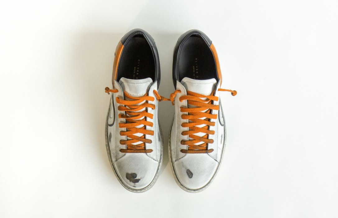 Oliver Cabell Low 1 Low Top Sneakers Férfi Fehér Narancssárga | HU392-65