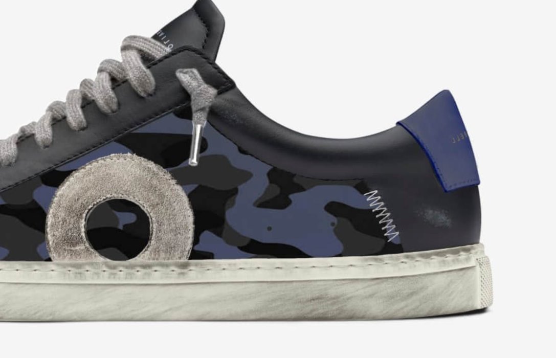 Oliver Cabell Low 1 Low Top Sneakers Férfi Kék Camo | HU734-31