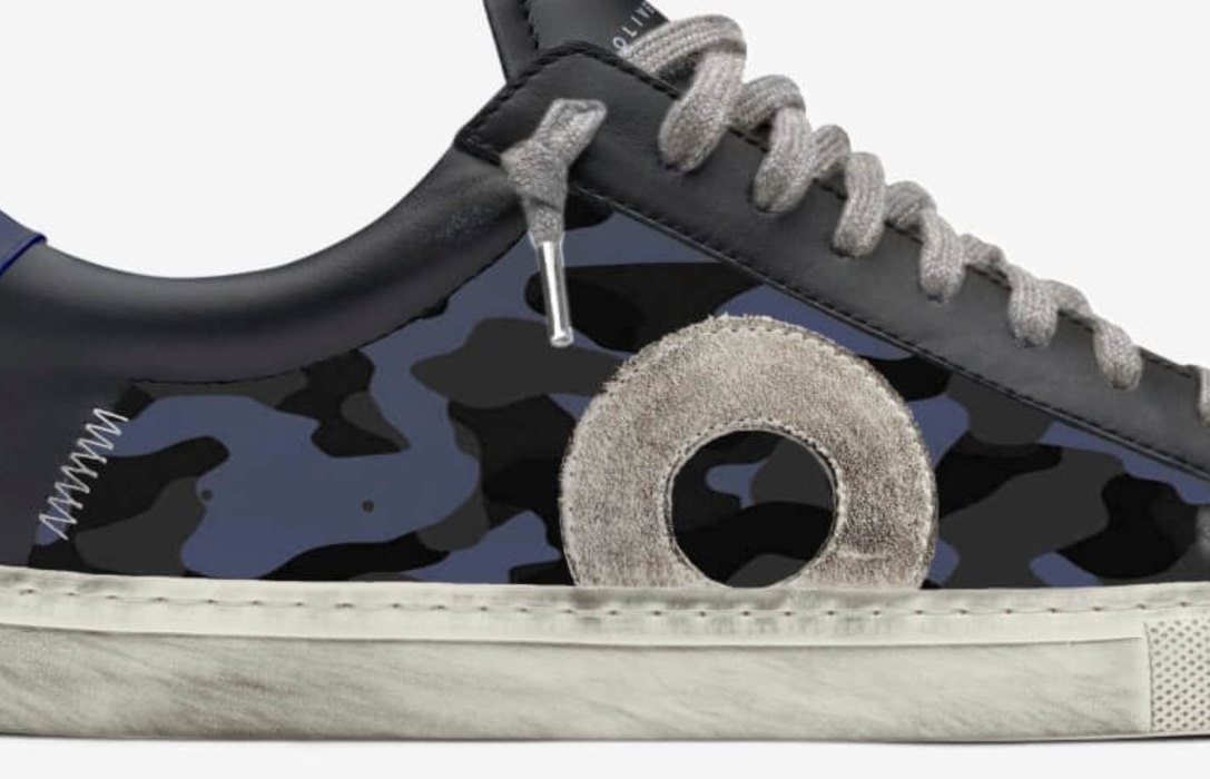 Oliver Cabell Low 1 Low Top Sneakers Férfi Kék Camo | HU734-31