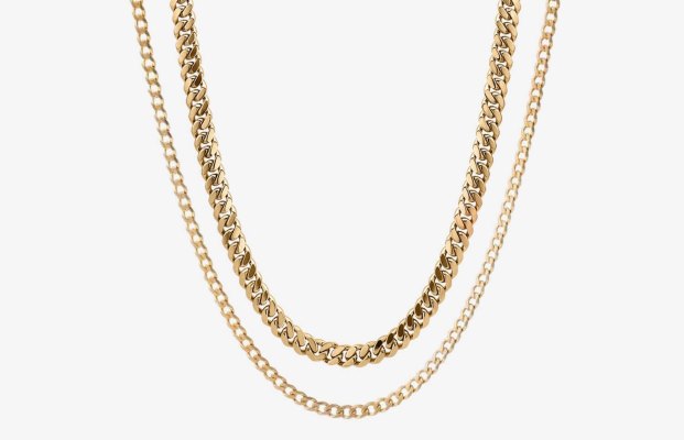 Oliver Cabell Cuban Chain Set Férfi Arany | HU936-16