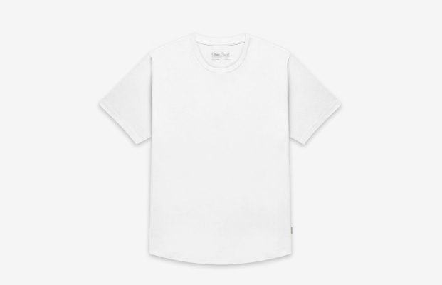 Oliver Cabell Curved Hem Tee Férfi Fehér | HU101-78