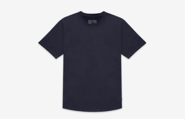 Oliver Cabell Curved Hem Tee Férfi Sötétkék | HU711-59