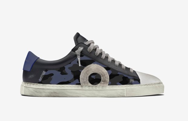 Oliver Cabell Low 1 Low Top Sneakers Férfi Kék Camo | HU734-31